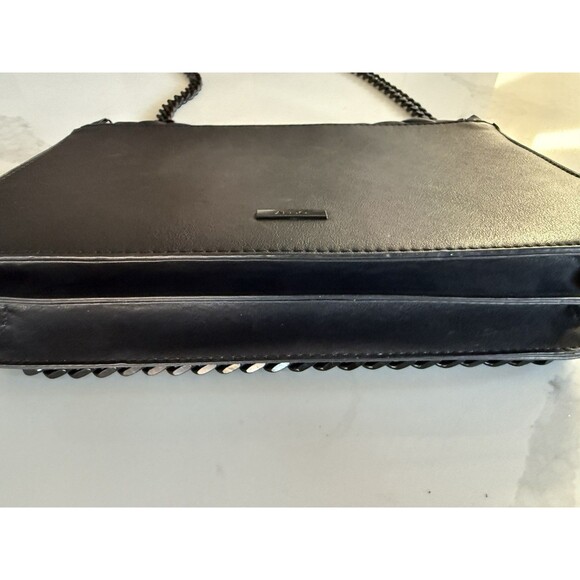 ALDO Black Greenwald Crossbody Bag Purse With Shoulder Chain Zip Pocket NICE! - Picture 7 of 8